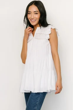 Baltic Born blouses + shirts|Margaret Tiered Top | White