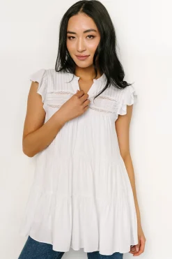 Baltic Born blouses + shirts|Margaret Tiered Top | White