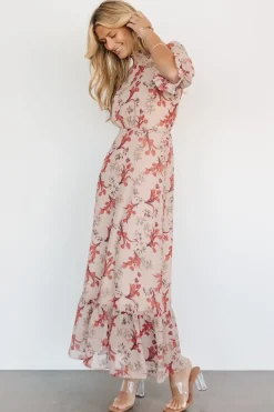 Baltic Born WEDDING SUITE|wedding guest|Marie Mock Neck Maxi Dress | Blush Floral