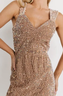 Baltic Born COMING SOON|Marilyn Sequin Maxi Gown | Taupe Iridescent