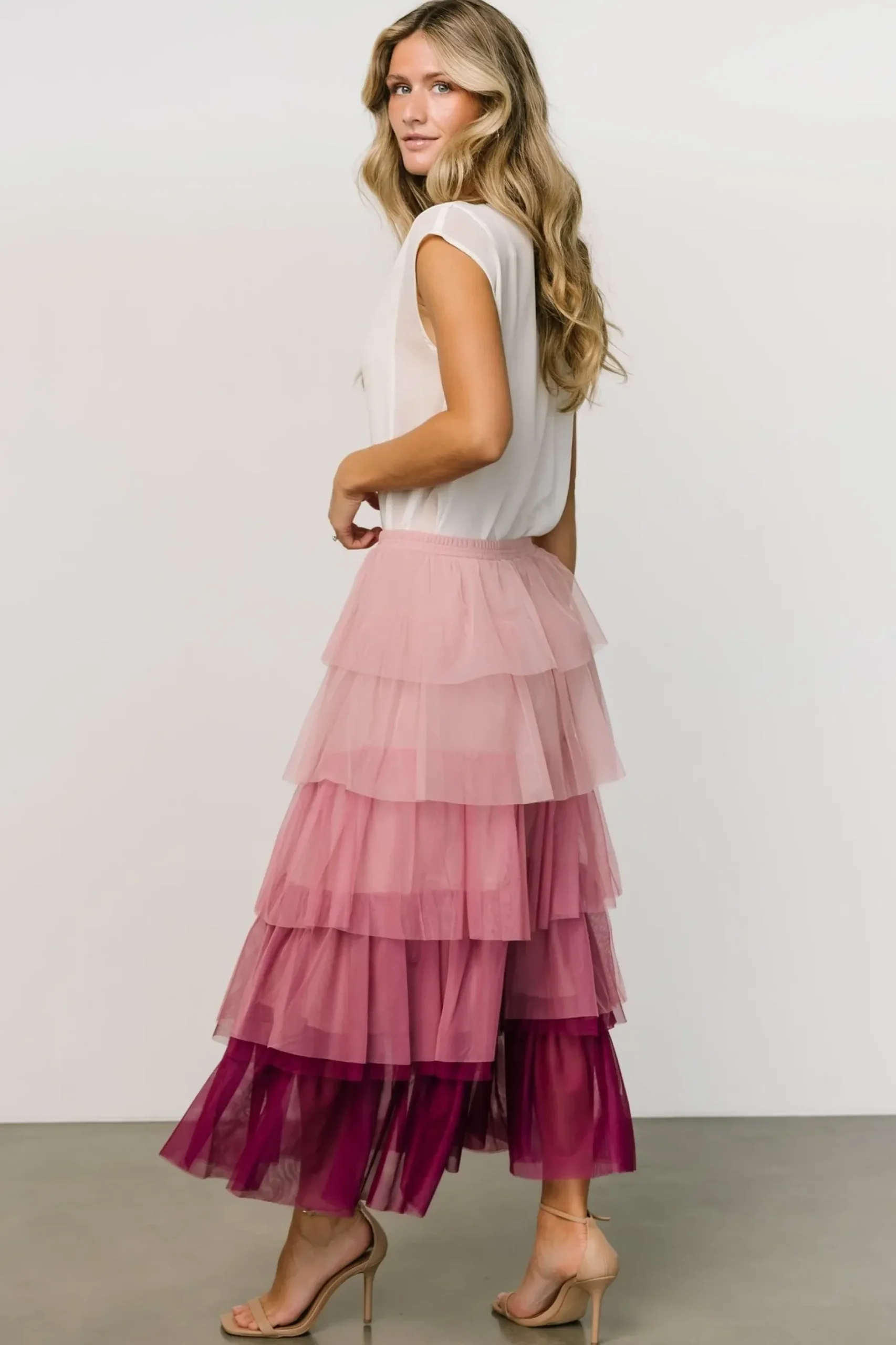 Baltic Born skirts|Marlene Tulle Ruffle Skirt | Mauve + Berry