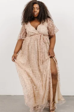 Baltic Born SALE|Marseille Embossed Maxi Dress | Champagne