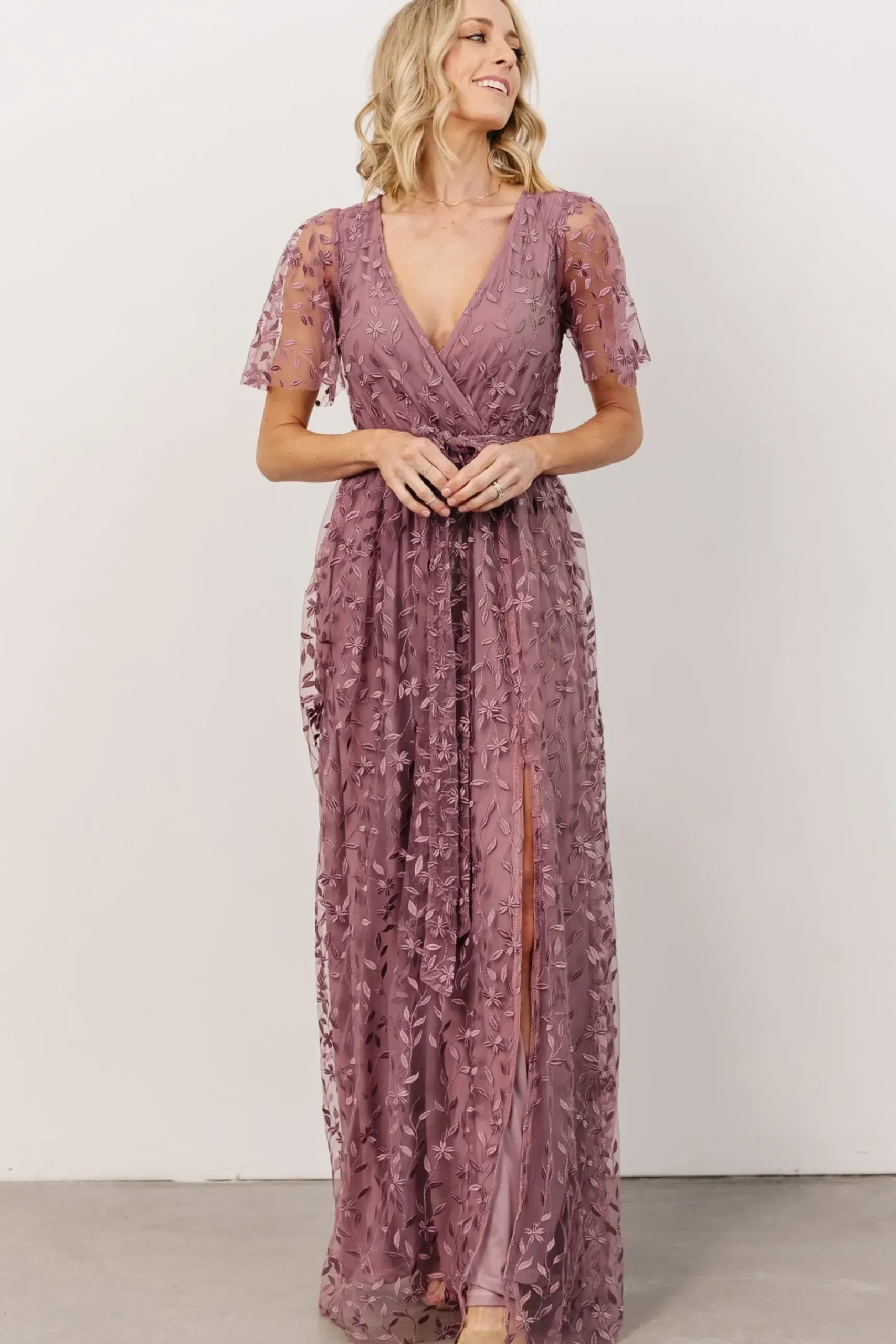 Baltic Born SALE|Marseille Embossed Maxi Dress | Lavender