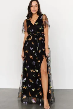 Baltic Born SALE|Marseille Embossed Maxi Dress | Midnight Meadow