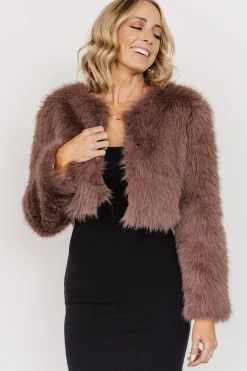 Baltic Born outerwear|Maserati Crop Faux Fur Coat | Black