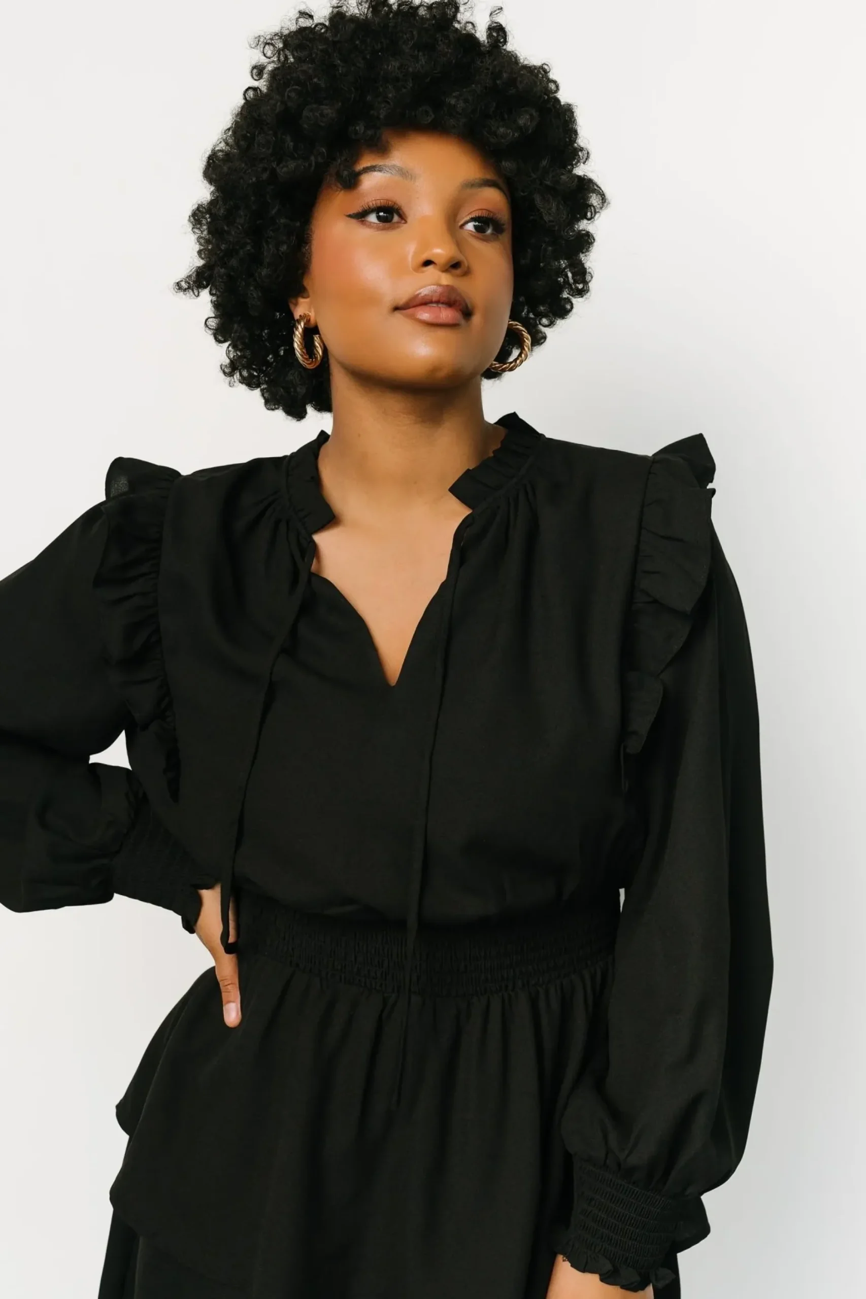 Baltic Born short dresses|EXTENDED SIZING|Maylee Tiered Short Dress | Black