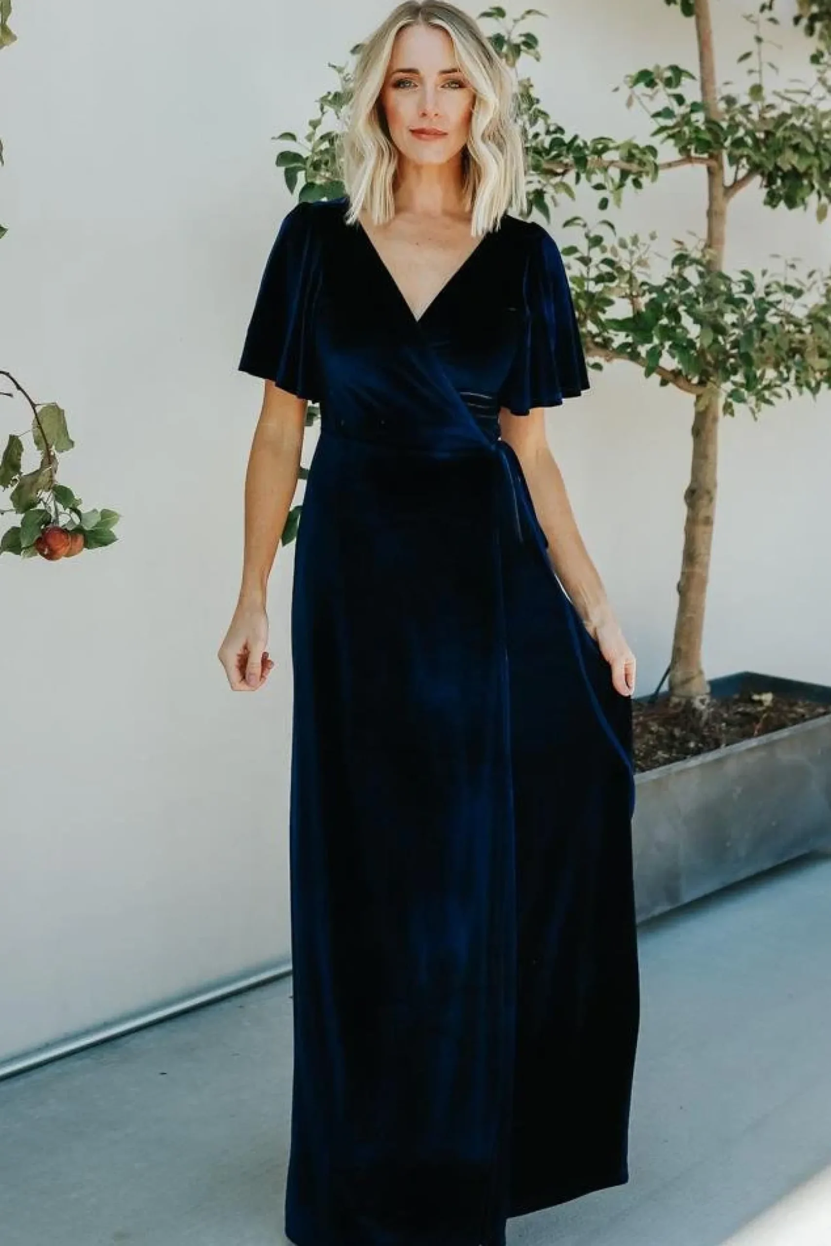 Baltic Born maxi dresses|WEDDING SUITE|Meghan Velvet Wrap Maxi Dress | Navy