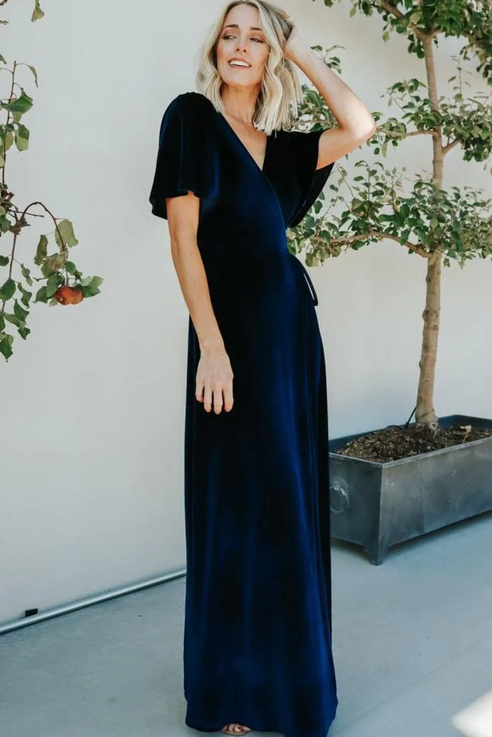 Baltic Born maxi dresses|WEDDING SUITE|Meghan Velvet Wrap Maxi Dress | Navy