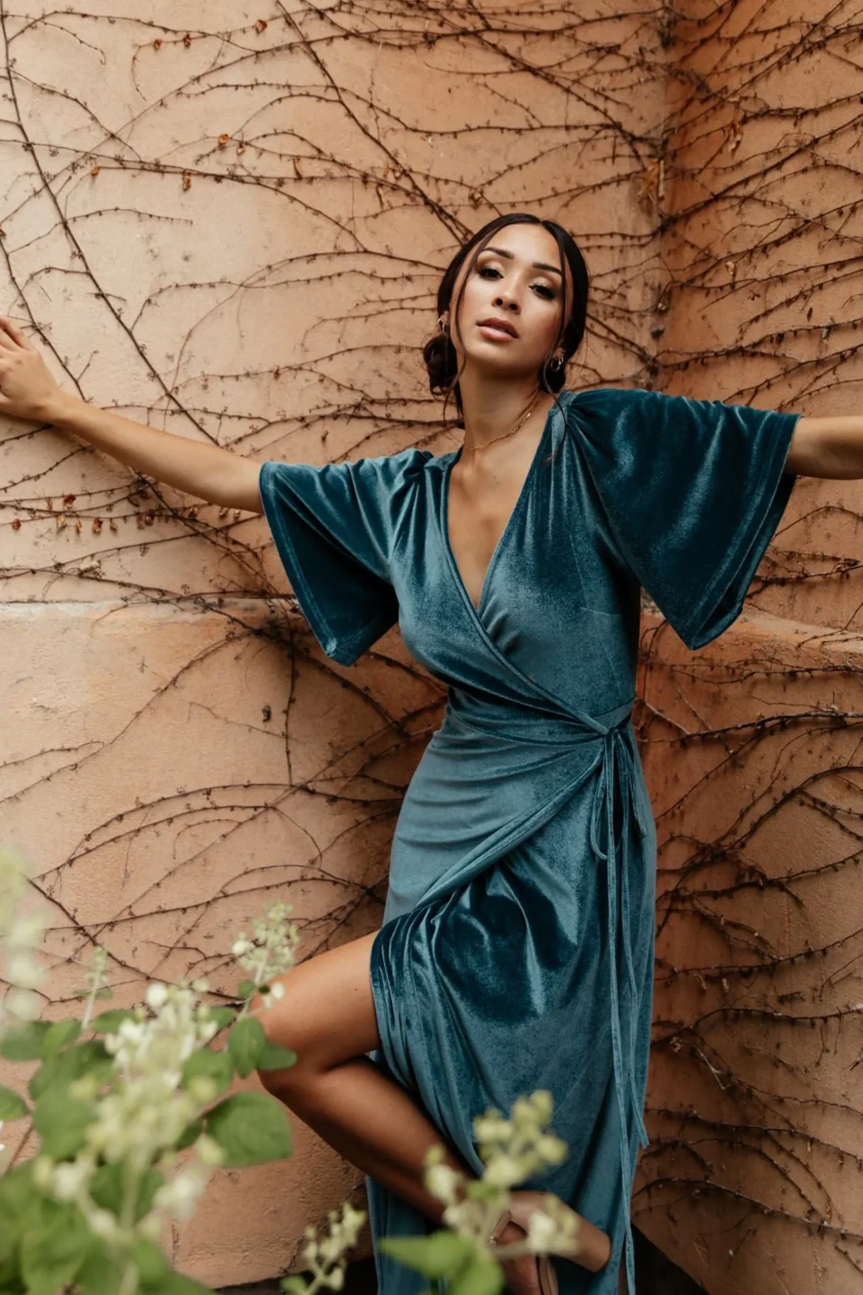 Baltic Born maxi dresses|WEDDING SUITE|Meghan Velvet Wrap Maxi Dress | Persian Blue