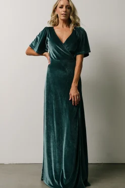 Baltic Born maxi dresses|WEDDING SUITE|Meghan Velvet Wrap Maxi Dress | Persian Blue