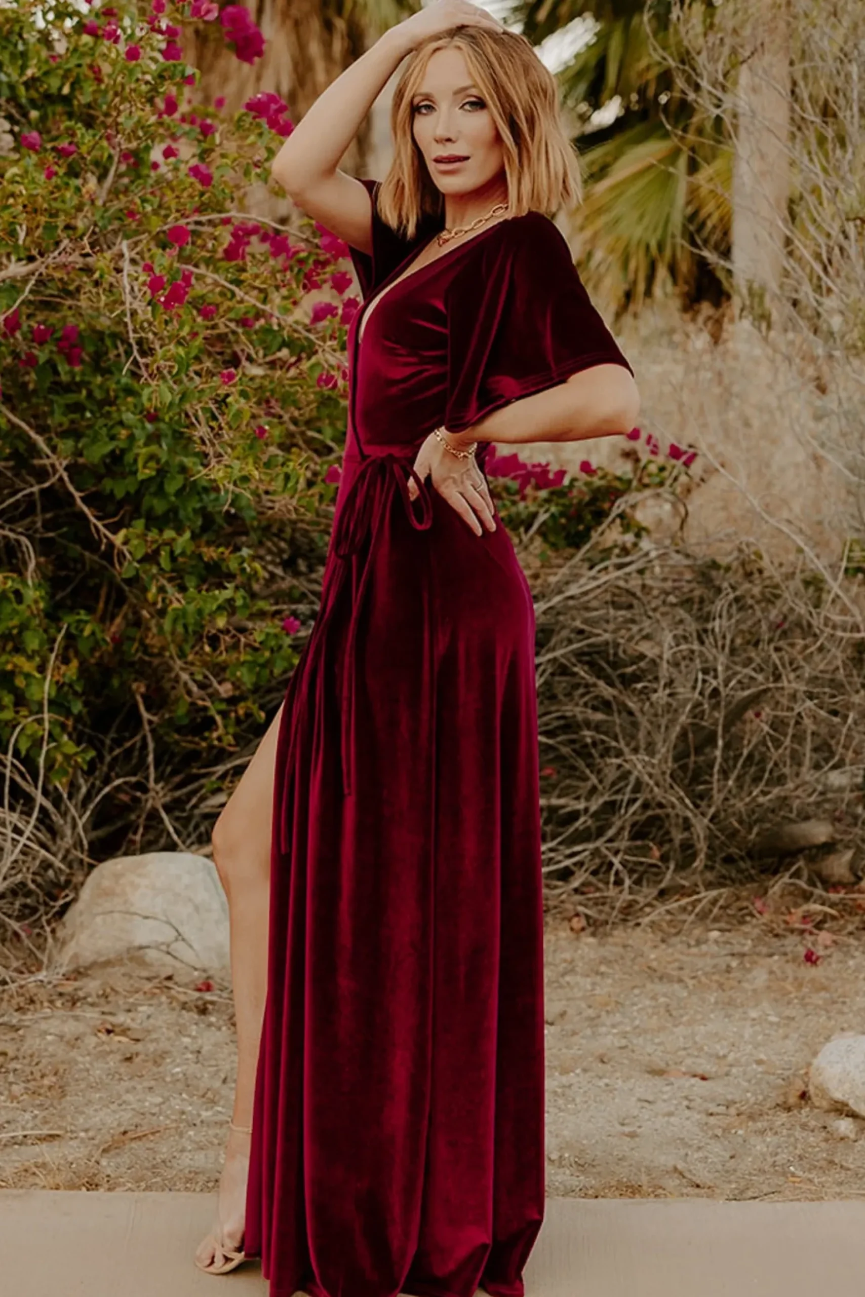 Baltic Born maxi dresses|WEDDING SUITE|Meghan Velvet Wrap Maxi Dress | Mulberry