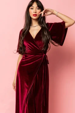 Baltic Born maxi dresses|WEDDING SUITE|Meghan Velvet Wrap Maxi Dress | Mulberry