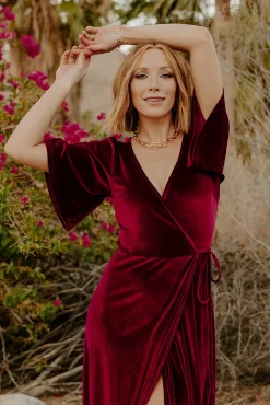 Baltic Born maxi dresses|WEDDING SUITE|Meghan Velvet Wrap Maxi Dress | Mulberry