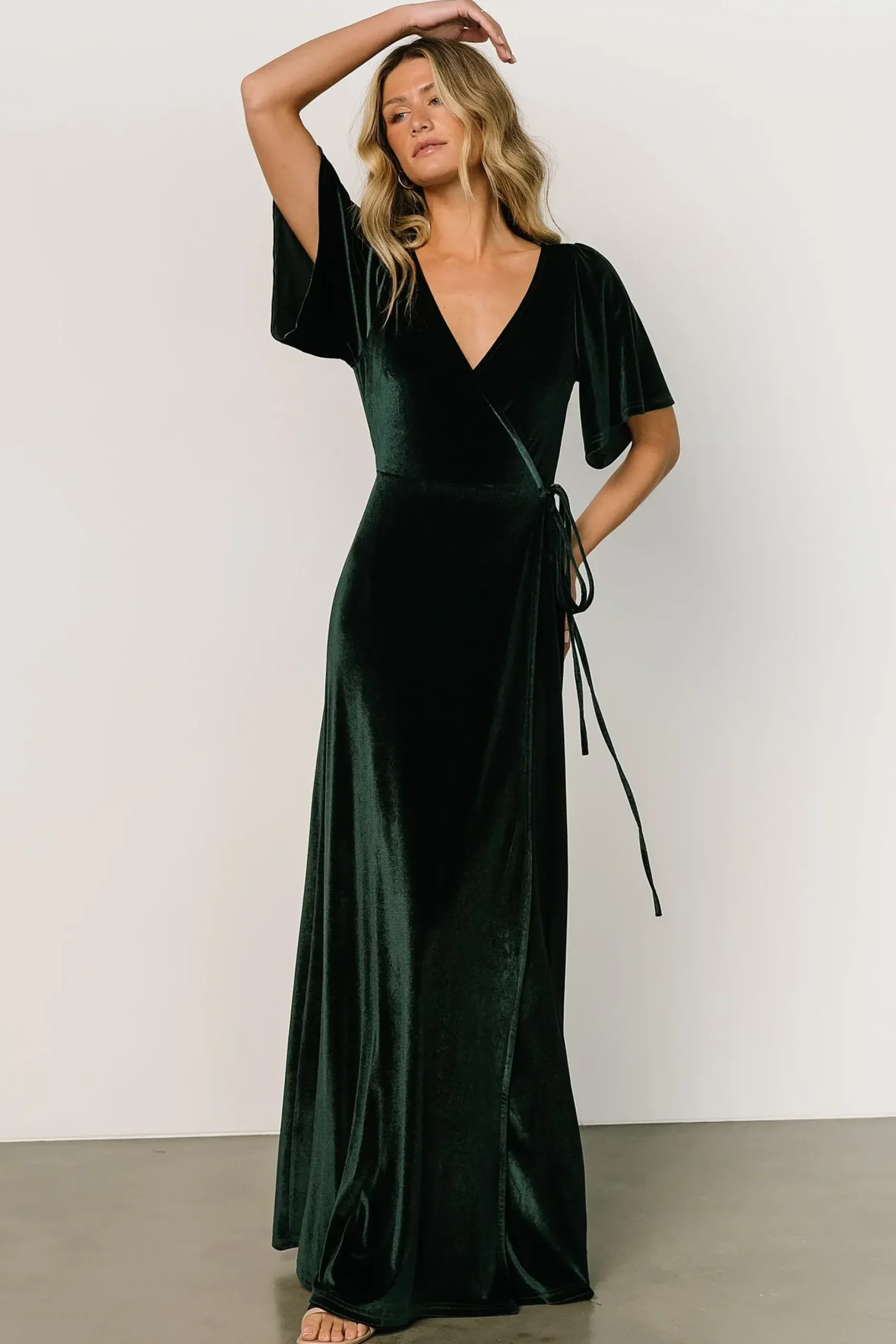 Baltic Born maxi dresses|WEDDING SUITE|Meghan Velvet Wrap Maxi Dress | Jade
