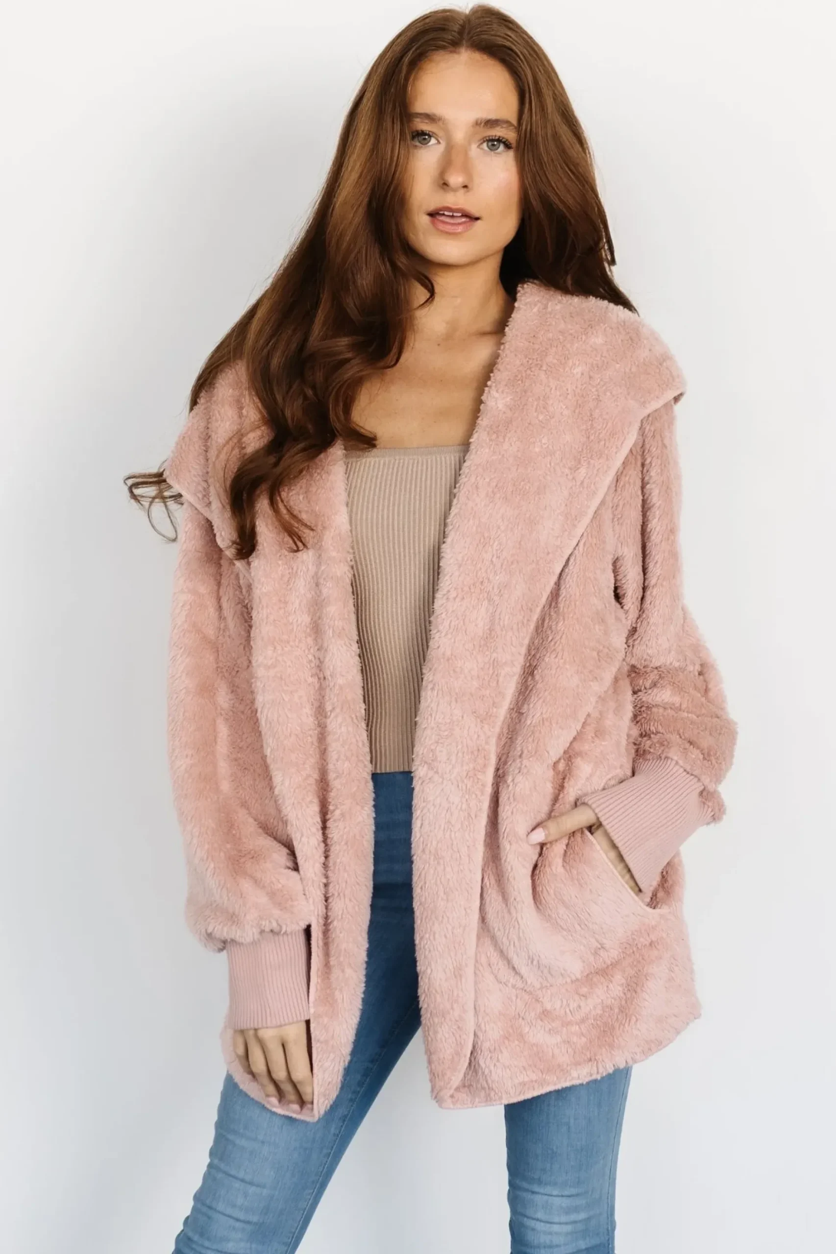 Baltic Born outerwear|Melrose Teddy Jacket | Blush