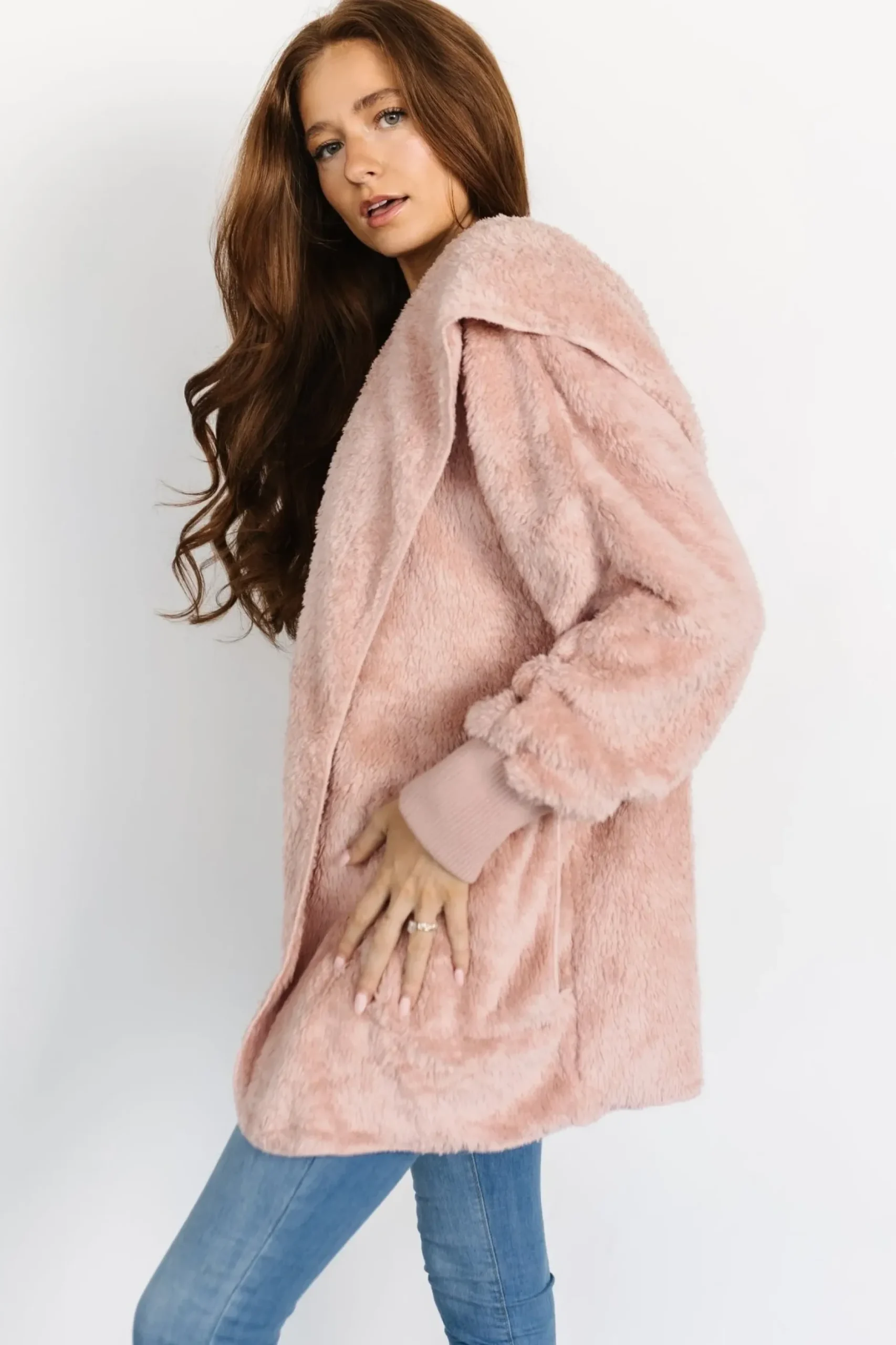 Baltic Born outerwear|Melrose Teddy Jacket | Blush