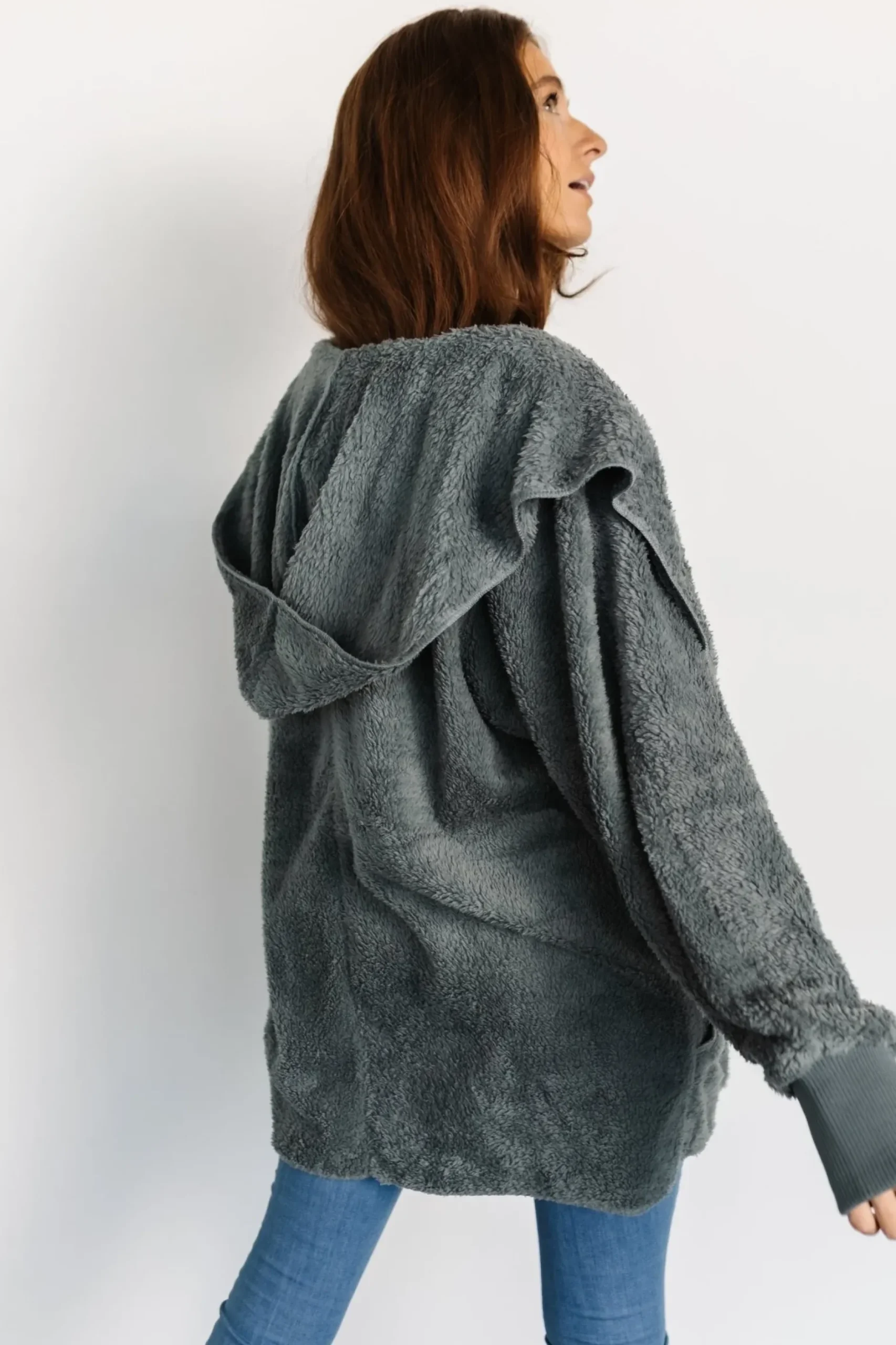 Baltic Born outerwear|Melrose Teddy Jacket | Dusty Blue