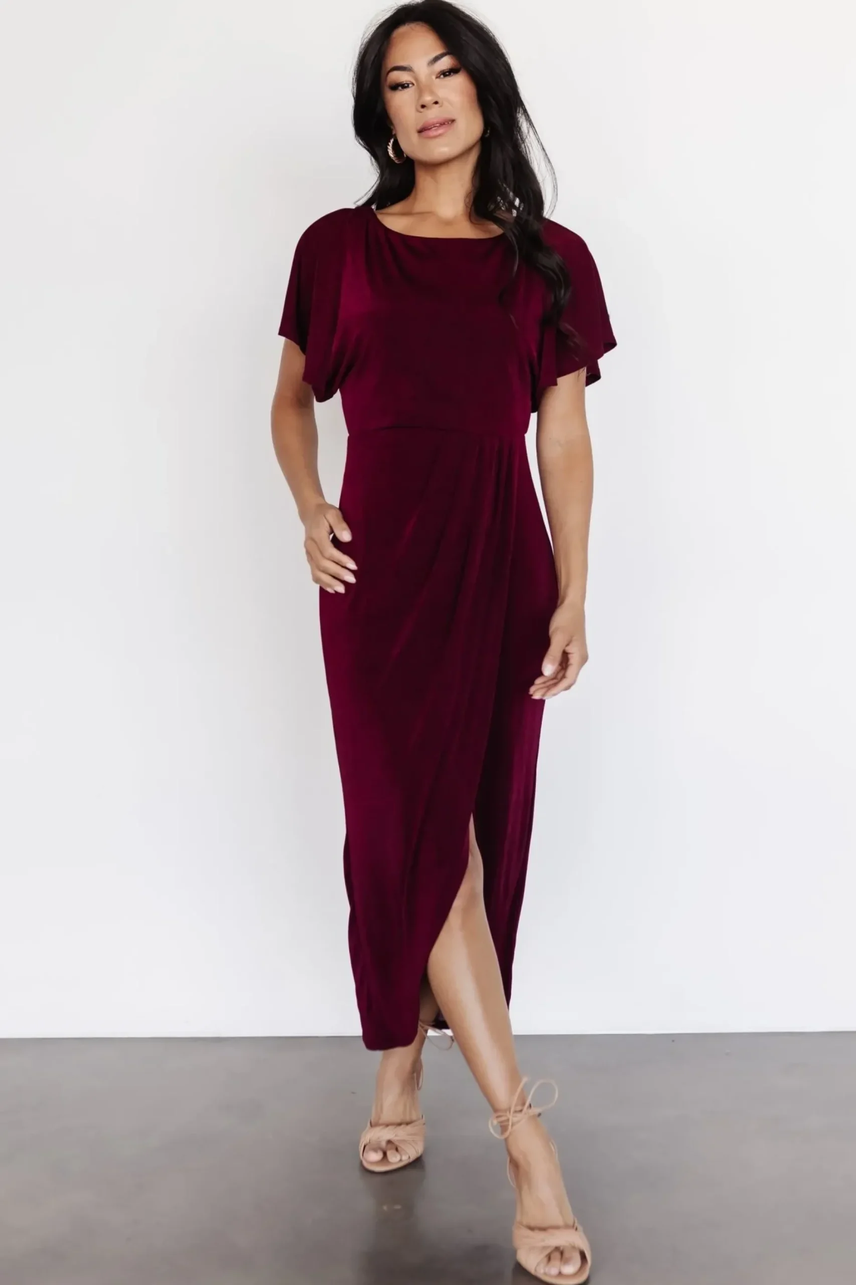 Baltic Born midi dresses|WINTER ESSENTIALS|Mercy Midi Dress | Burgundy