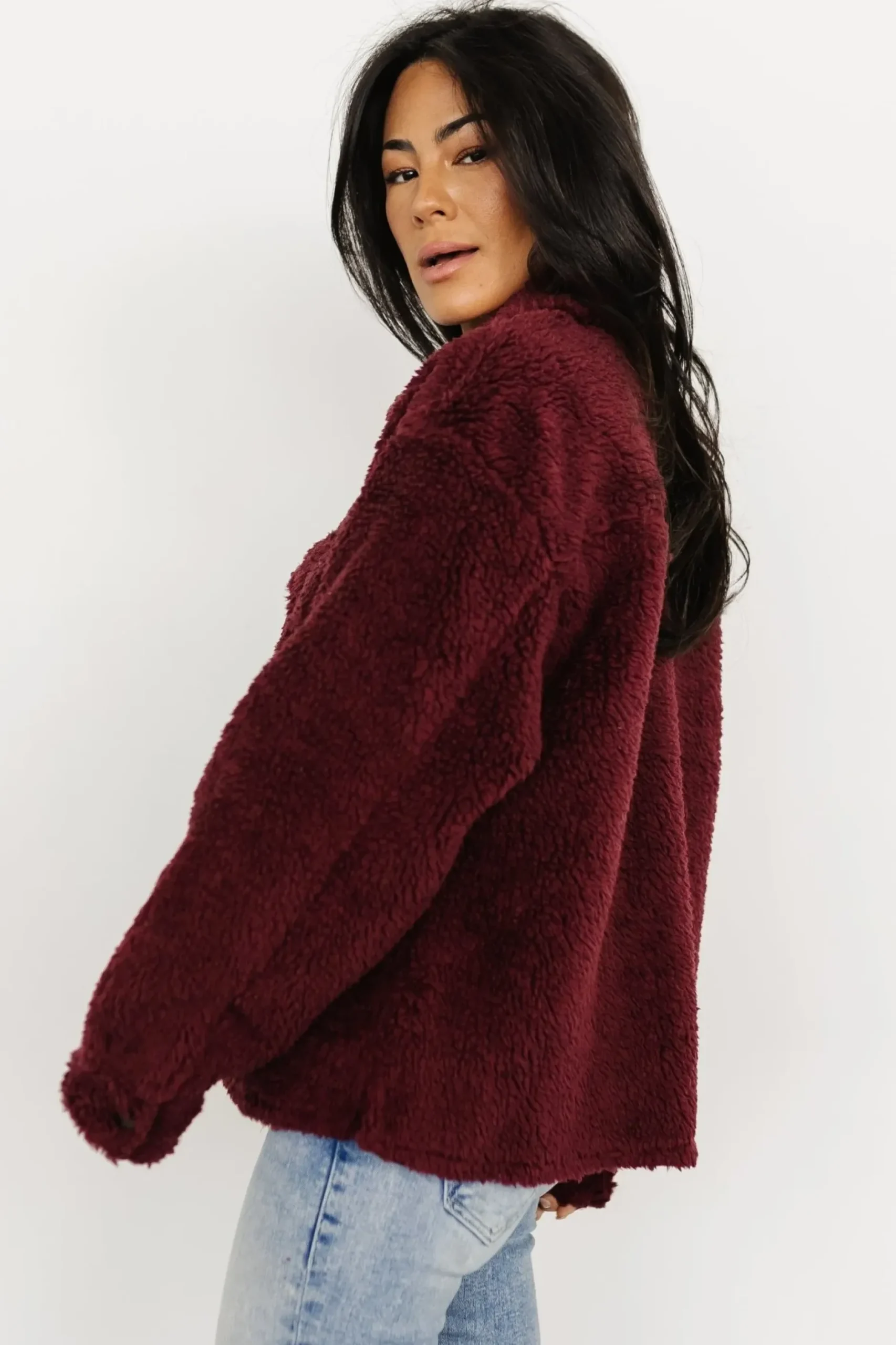 Baltic Born outerwear|Midtown Sherpa Jacket | Burgundy