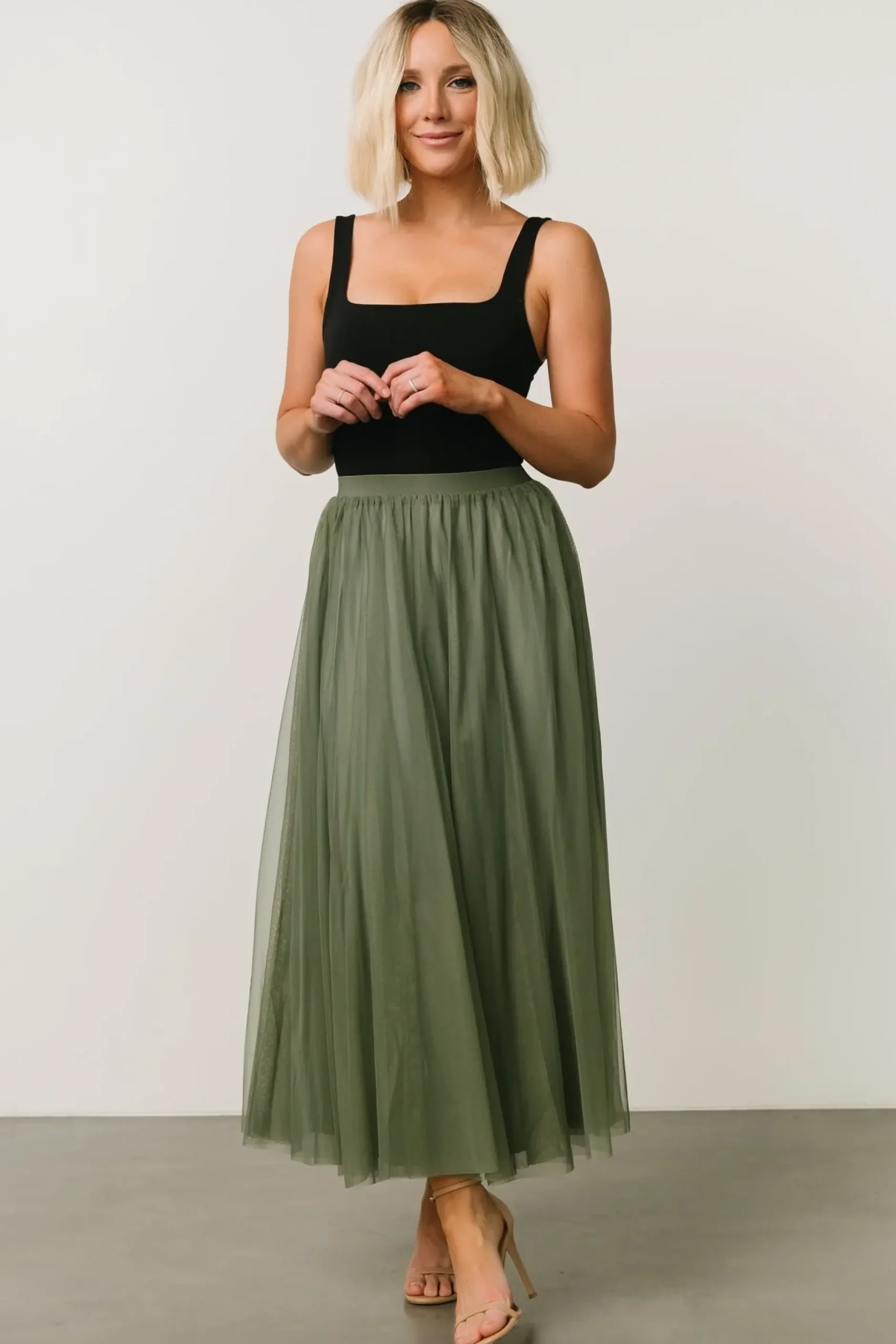 Baltic Born tulle styles|BOTTOMS|Mila Tulle Skirt | Dark Sage