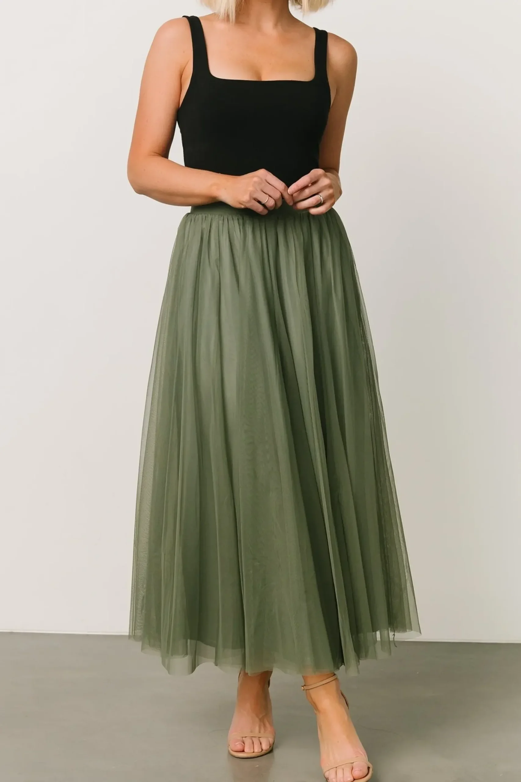 Baltic Born tulle styles|BOTTOMS|Mila Tulle Skirt | Dark Sage