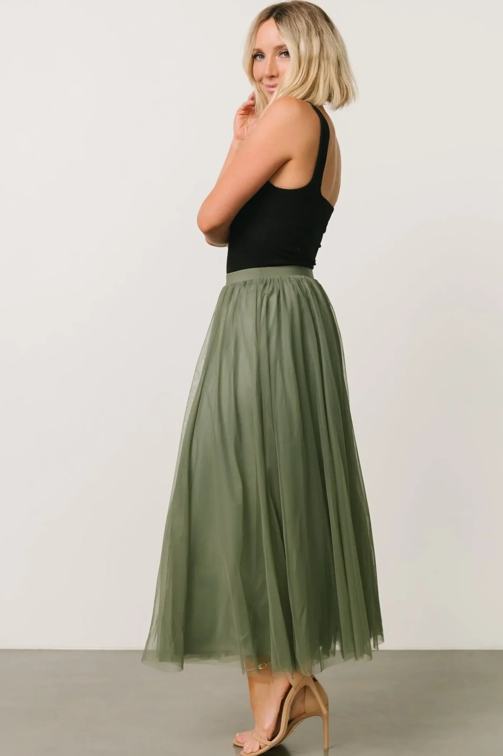 Baltic Born tulle styles|BOTTOMS|Mila Tulle Skirt | Dark Sage