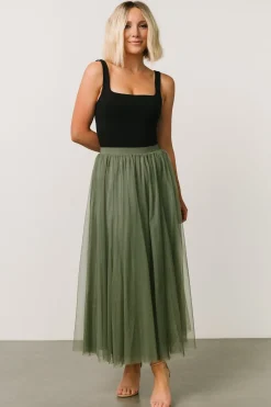 Baltic Born tulle styles|BOTTOMS|Mila Tulle Skirt | Dark Sage