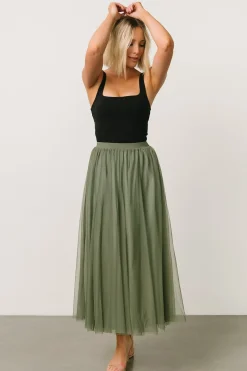 Baltic Born tulle styles|BOTTOMS|Mila Tulle Skirt | Dark Sage