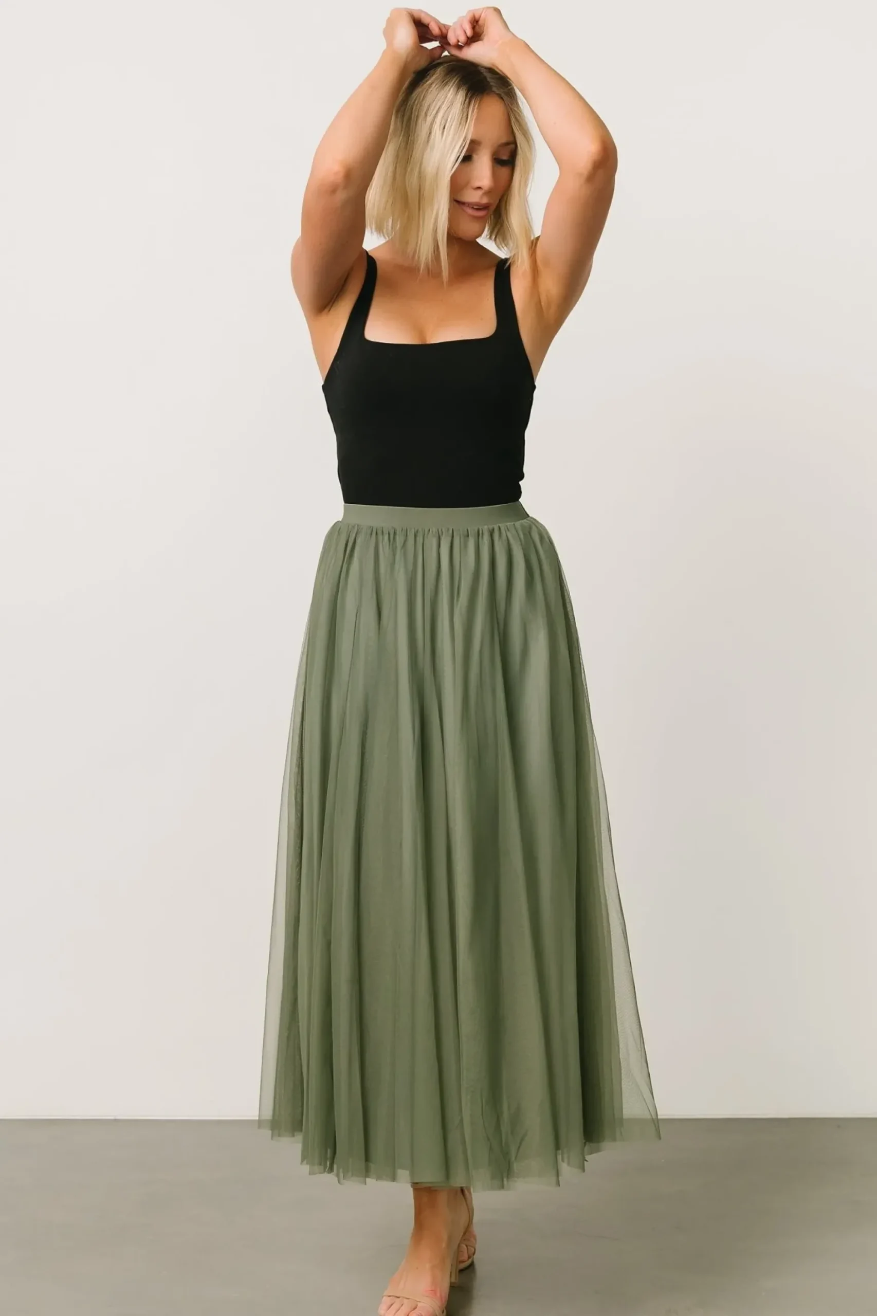 Baltic Born tulle styles|BOTTOMS|Mila Tulle Skirt | Dark Sage