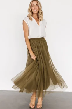 Baltic Born tulle styles|BOTTOMS|Mila Tulle Skirt | Olive
