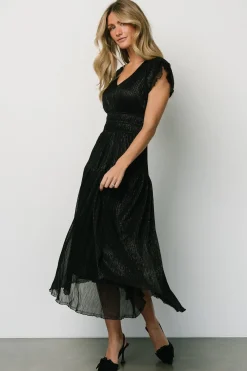 Baltic Born COMING SOON|Miley Pleated Shimmer Dress | Black