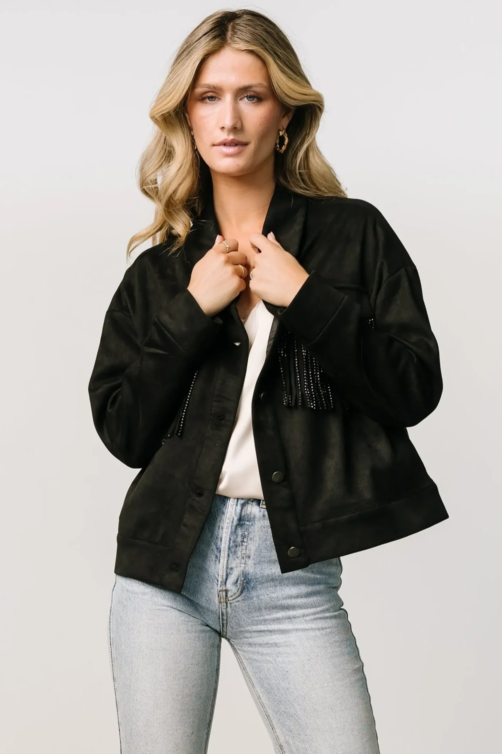 Baltic Born outerwear|Mills Fringe Jacket | Black