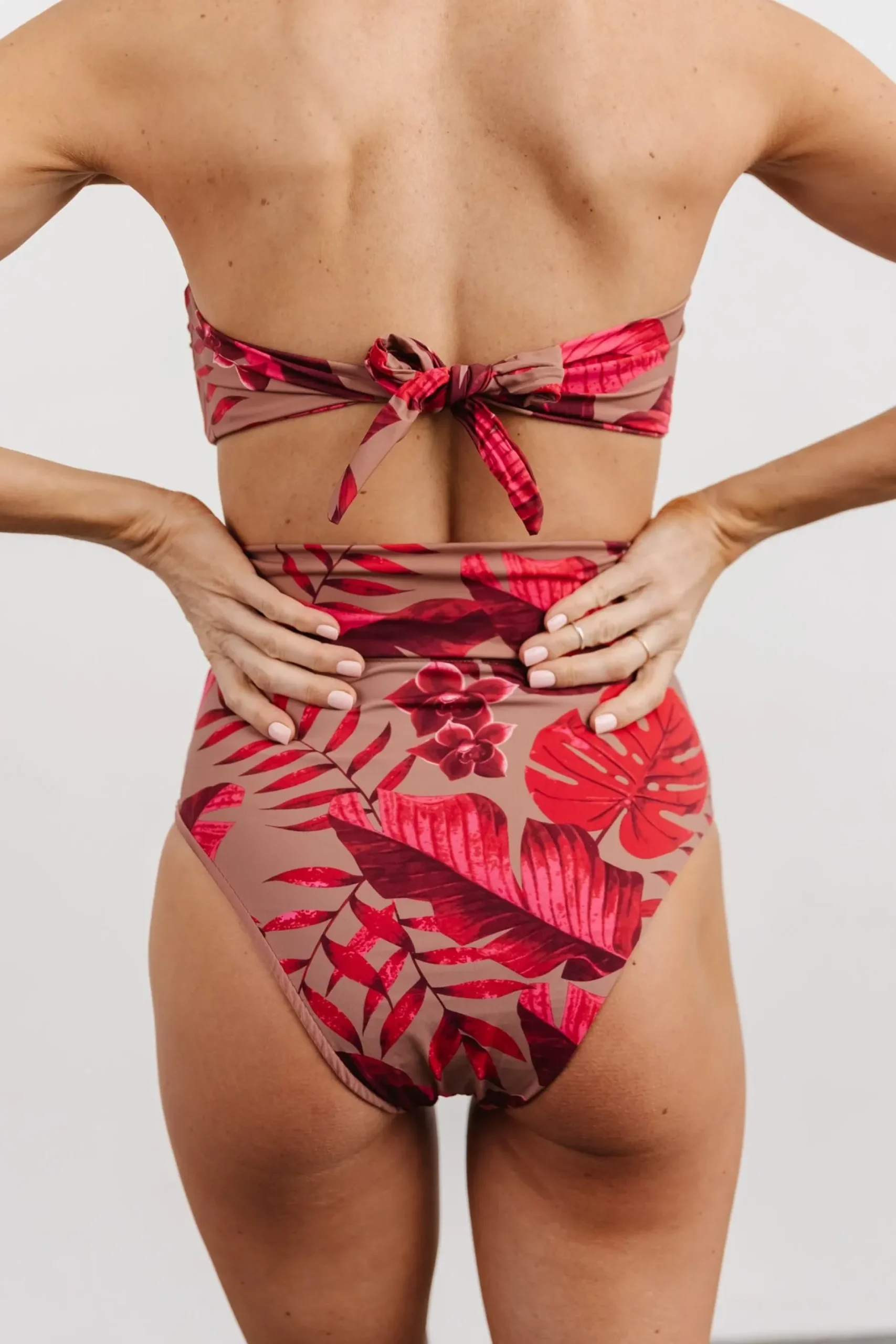 Baltic Born bikini|Milos High Waist Bikini Bottom | Red Print