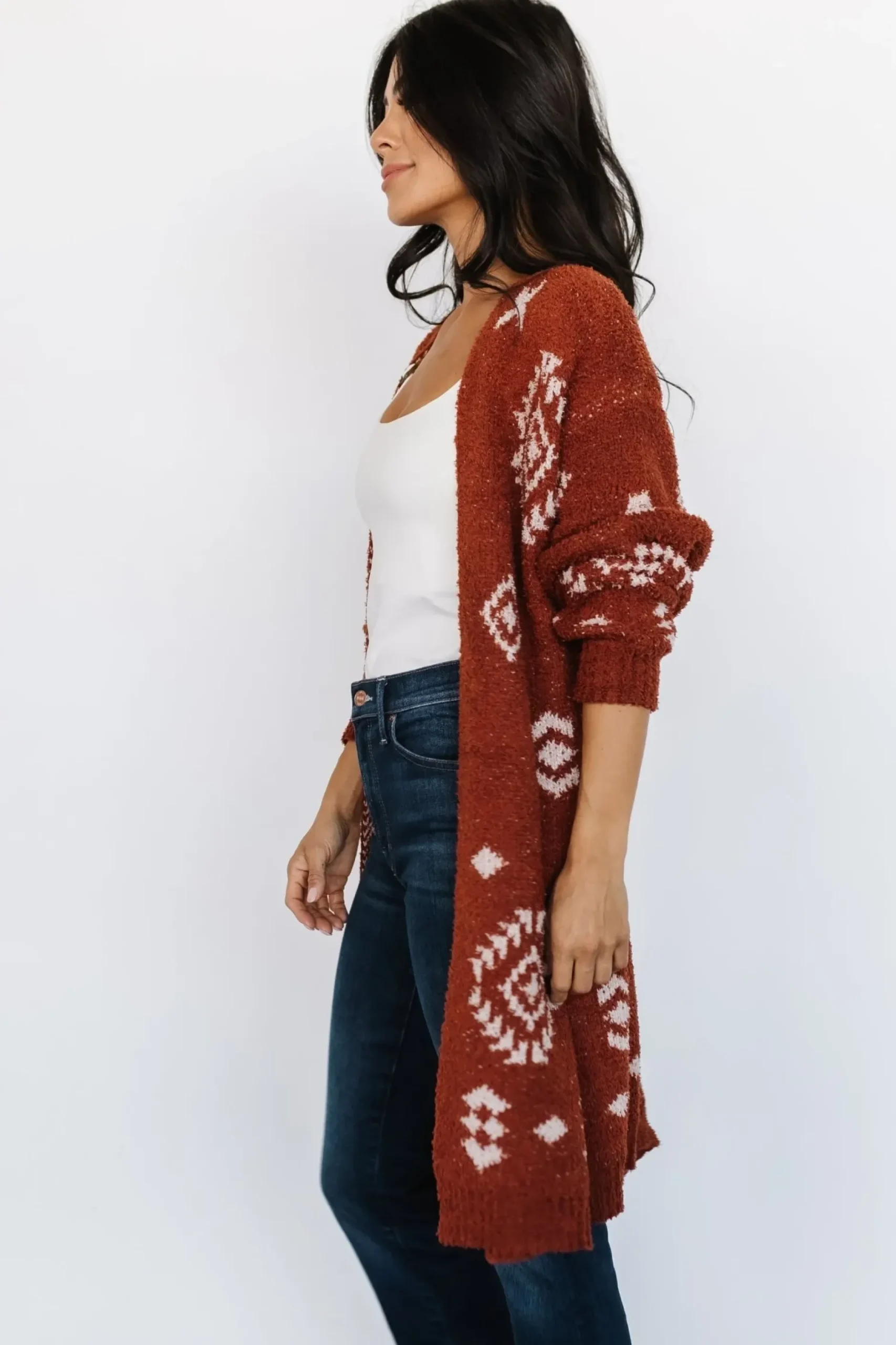 Baltic Born sweaters|cardigans|Missoula Oversized Cardigan | Rust + Beige