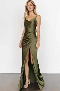 Baltic Born COMING SOON|Monet Satin Gown | Olive