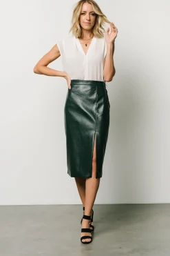 Baltic Born skirts|Montague Vegan Leather Skirt | Pine