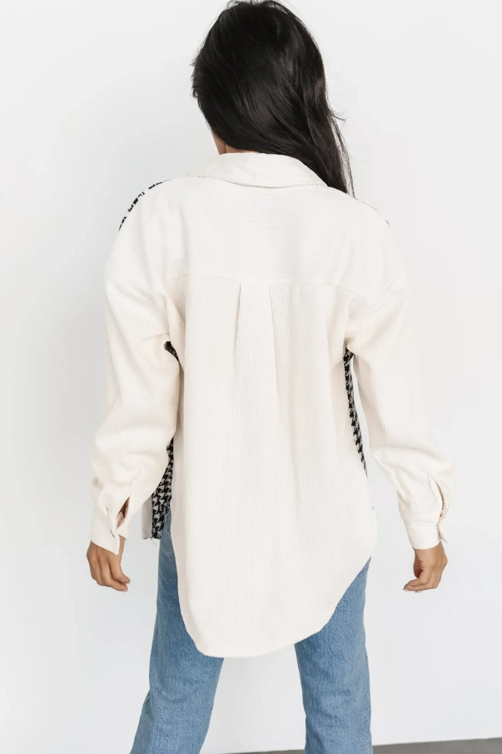 Baltic Born outerwear|Montreal Houndstooth Shacket | Ivory + Black
