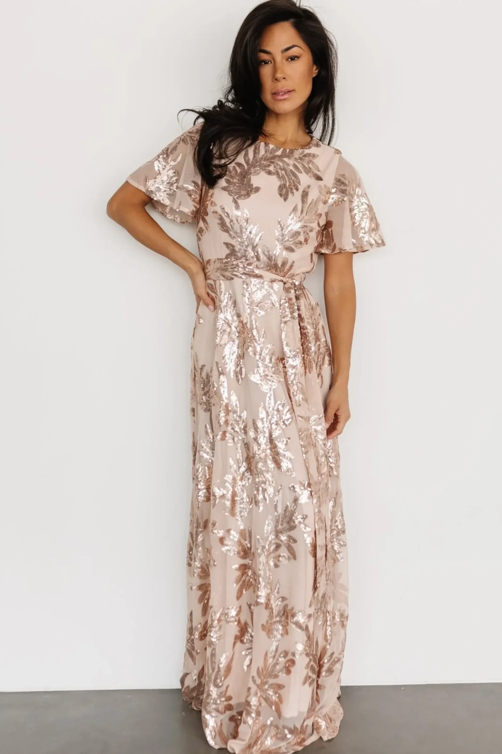 Baltic Born COMING SOON|Muse Sequin Maxi Dress | Black + Rose