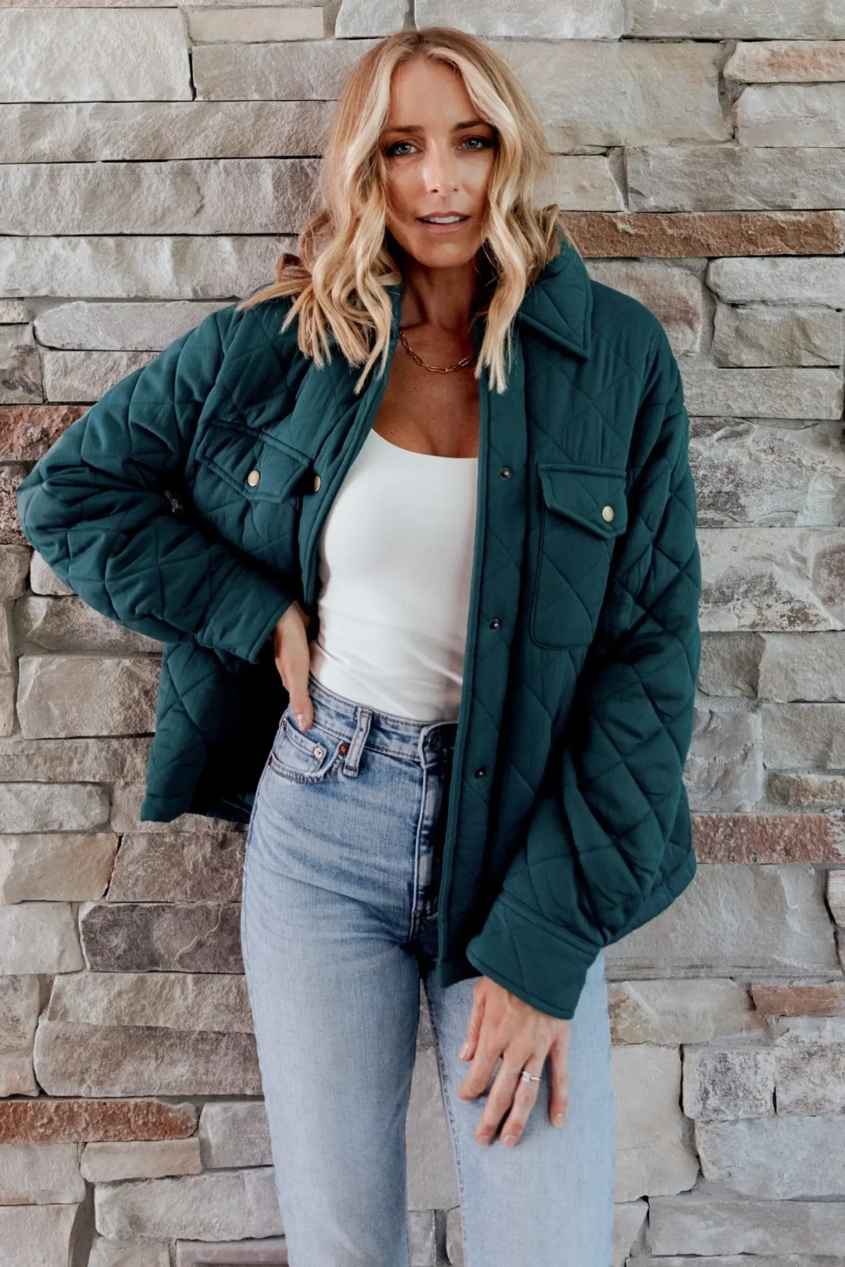 Baltic Born TOPS|outerwear|Nadia Button Up Jacket | Emerald