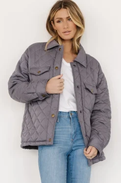 Baltic Born TOPS|outerwear|Nadia Button Up Jacket | Slate