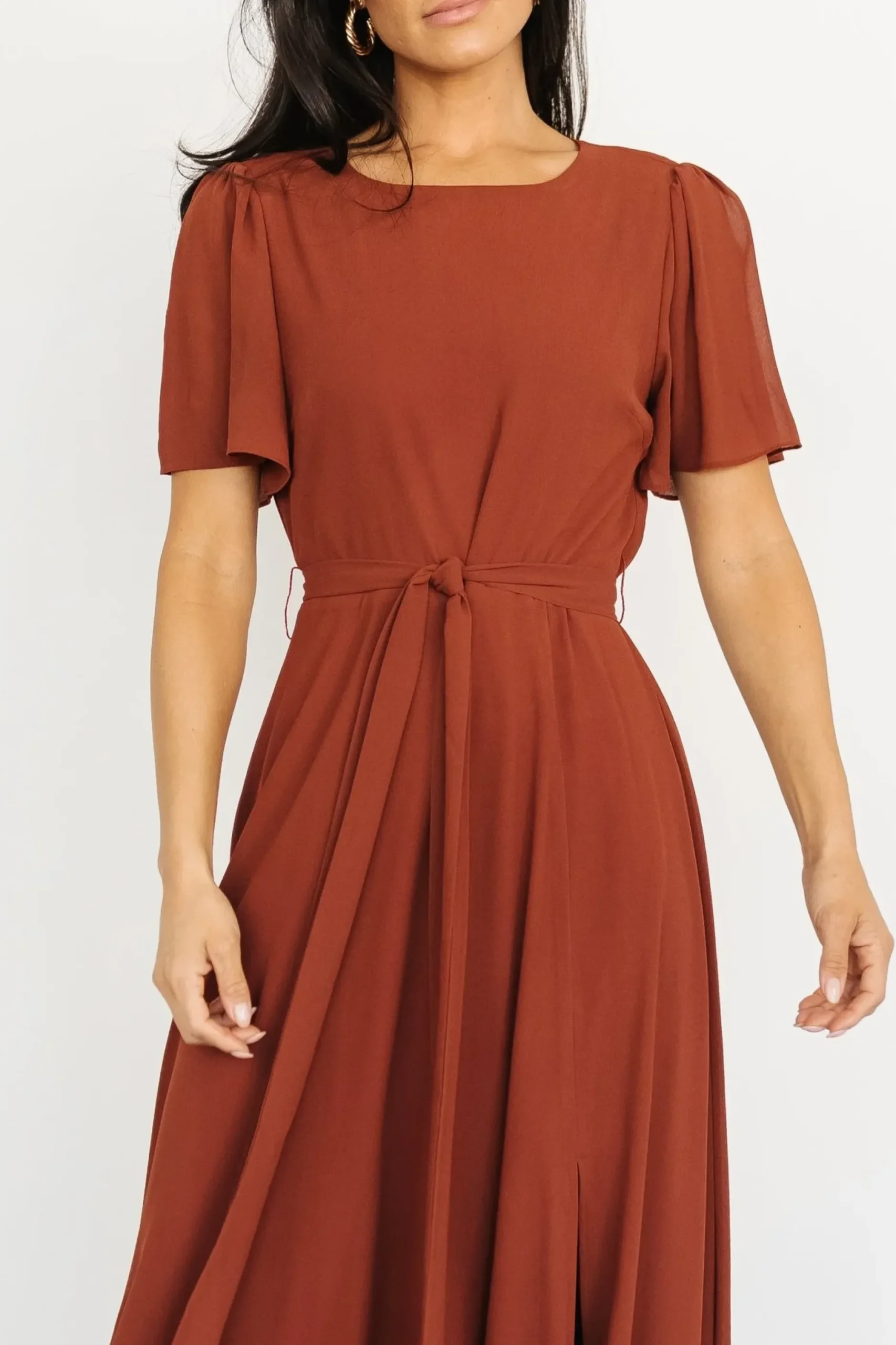 Baltic Born BEST SELLERS|Naomi Short Sleeve Maxi Dress | Cinnamon