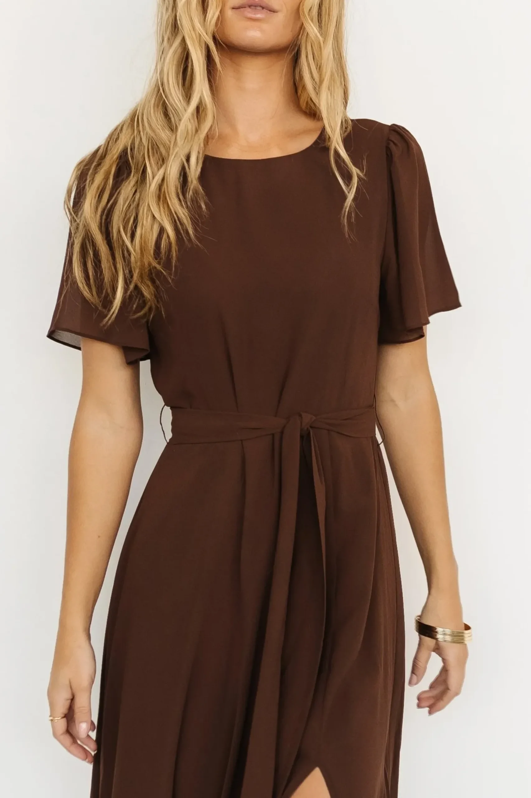 Baltic Born BEST SELLERS|Naomi Short Sleeve Maxi Dress | Espresso