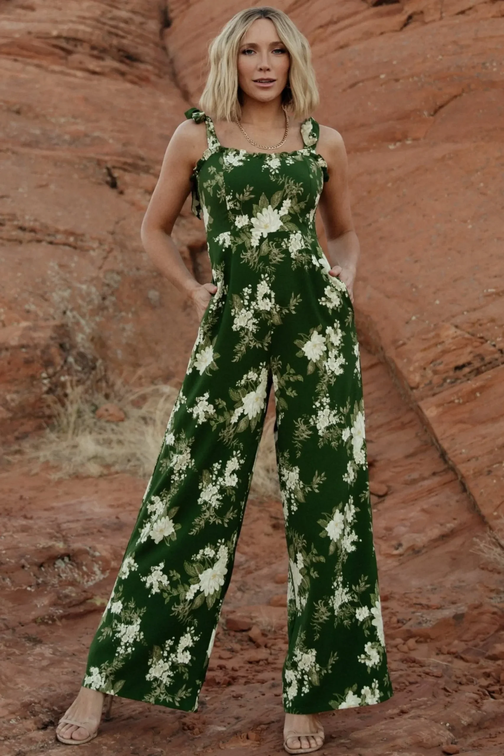Baltic Born JUMPSUITS + ROMPERS|Naples Sleeveless Jumpsuit | Olive Multi