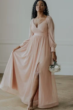Baltic Born embellished + sequined|Octavia Shimmer Gown | Blush