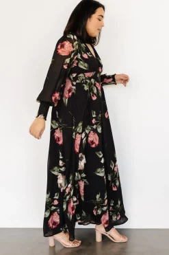 Baltic Born WEDDING SUITE|wedding guest|Olivia Maxi Dress | Black Rose Floral