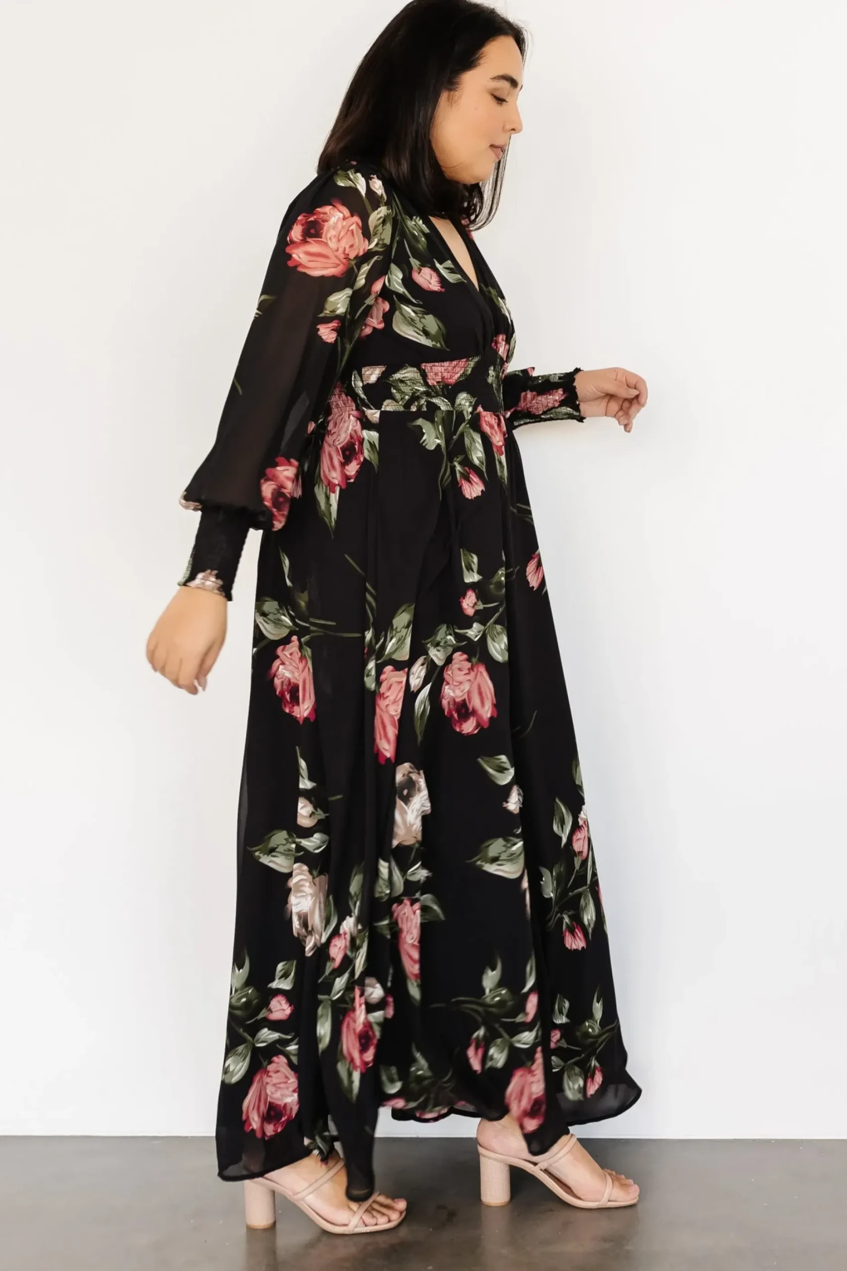 Baltic Born WEDDING SUITE|wedding guest|Olivia Maxi Dress | Black Rose Floral