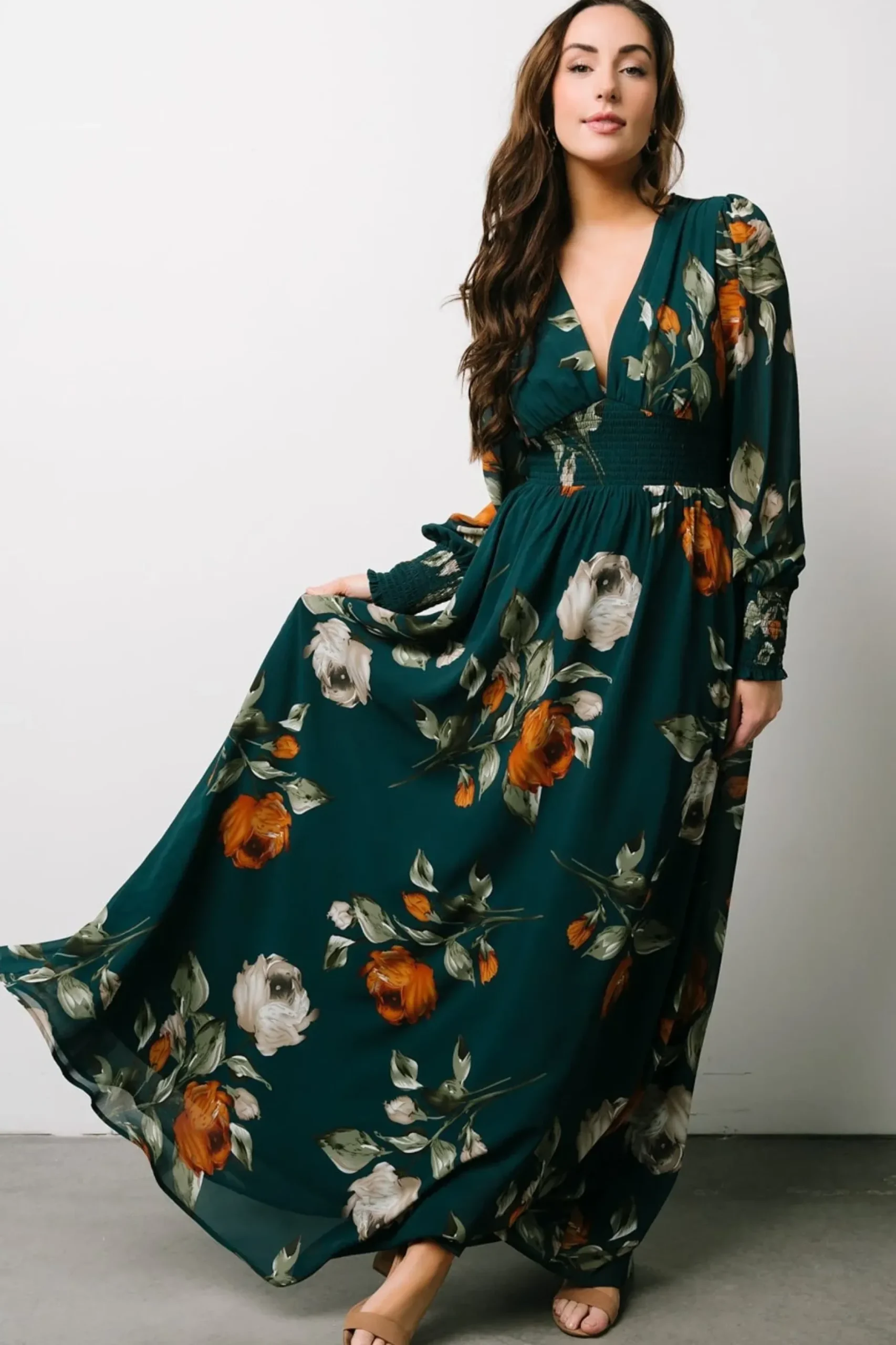 Baltic Born WEDDING SUITE|wedding guest|Olivia Maxi Dress | Deep Topaz Floral