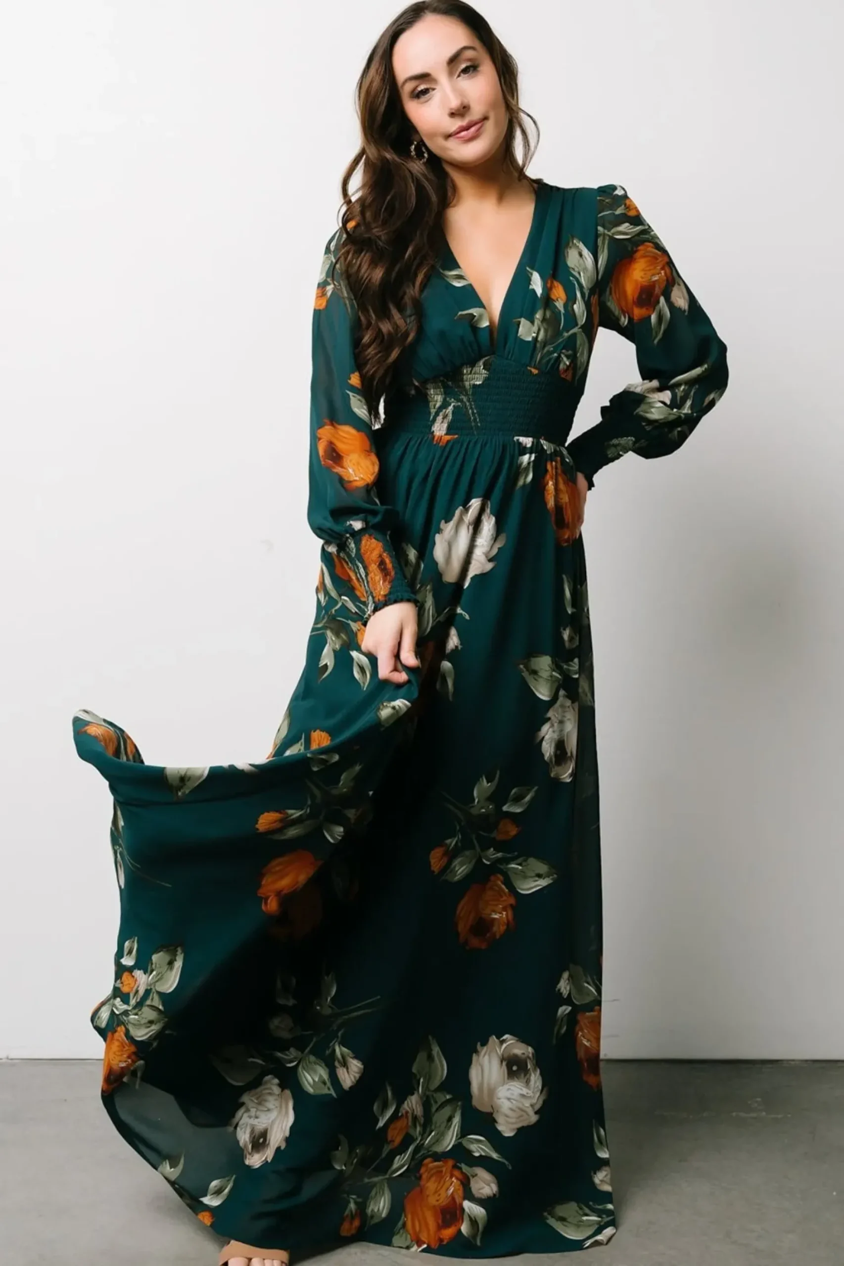 Baltic Born WEDDING SUITE|wedding guest|Olivia Maxi Dress | Deep Topaz Floral