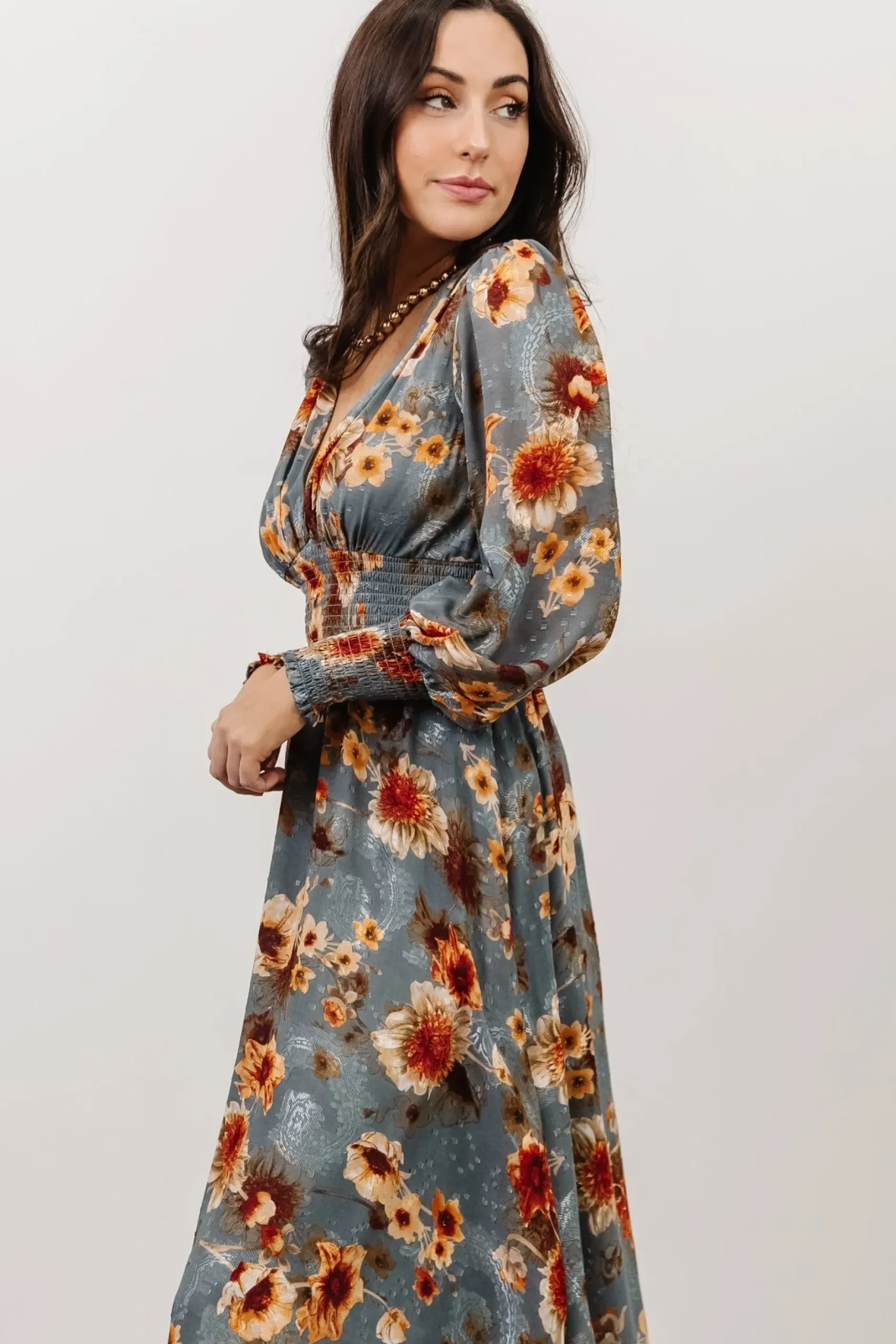 Baltic Born WEDDING SUITE|wedding guest|Olivia Maxi Dress | Slate + Rust Floral