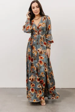 Baltic Born WEDDING SUITE|wedding guest|Olivia Maxi Dress | Slate + Rust Floral